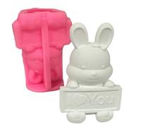 Moule en silicone motif lapins geste amour demande en silicone pour breloque décorative