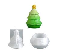Moule en silicone motif Père Noël en forme d'arbre de Noël en résine Casting Bijoux Organisateurs de plantes Récipient Artisanat Outil de fabrication en silicone sur le thème du Père Noël