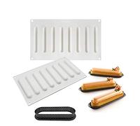 Moule en silicone, moule gateau pour Glace Chocolat Pâtisserie Dessert, Outil croustillant en Plastique, 8 trous forme de bande mince ovale