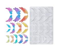Moule en silicone multi-usage en forme d'aile pour travaux manuels, pendentifs en résine, boucles d'oreilles, porte-clés avec motif ailes d'ange facile à démouler