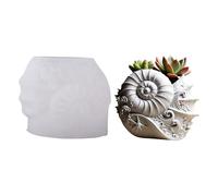 Moule en silicone multi-usage en forme de conque pour pot de fleurs en résine, art, béton et fabrication de cadeaux