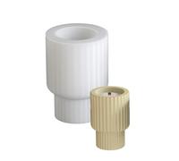 Moule en silicone multi-usages - Moule à ciment rayé - Moules en résine - Gobelets décoratifs - Moules pour projets de bougies chauffe-plat - Bougeoirs