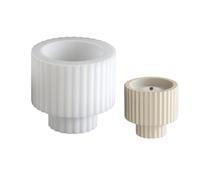 Moule en silicone multi-usages - Moule à ciment rayé - Moules en résine - Gobelets décoratifs - Moules pour projets de bougies chauffe-plat - Bougeoirs