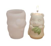 Moule en Silicone Panda 3D, moules à bougies en pousse de bambou, résines faites à la main, pâtisserie, moulages de bricolage, décorations pour la maison