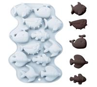 Moule en Silicone Poisson 12 Cavités, Moule à Chocolat Poisson Mer,Moule à Sucettes en Silicone 20x13,5cm, Silicone Enfant Moule à Bonbons Flip résistant à la chaleur, Lavage Machine Moule à Savon