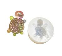 Moule en silicone portable en forme de tortues en diamant conçu pour les travaux manuels, les décorations de tortues réalistes, les activités artisanales familiales