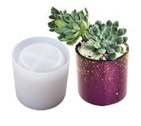 Moule en silicone - Pot de fleurs 3D en forme de moulage, moule cylindrique créatif pour loisirs créatifs, accessoire de plâtre en résine époxy | Organisateur de bijoux, récipient de rangement pour