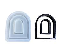 Moule en silicone pour arche en résine époxy pour moules, kit de lettres, carrés, rectangulaires, bijoux