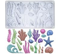 Moule en silicone pour argile, plâtre, étoiles de mer, coquillages, algues marines, coraux, escargots
