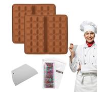 Moule en silicone pour barres de chocolat - Moule de fabrication en silicone polyvalent - Pour fête, mariage, congélateur, four, micro-ondes, chocolat, biscuits