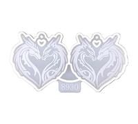 Moule en silicone pour boucles d'oreilles en forme de cœur et dragon, porte-clés en résine époxy