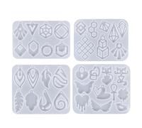 Moule en silicone pour boucles d'oreilles, pendentif, géométrique, cœur, résine époxy pour boucles d'oreilles, porte-clés, collier, breloque, bijoux