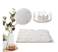 Moule en silicone pour bougeoir, moule à bougie pour maison - Moule rond pour bougeoir de maison - Facile à publier - Artisanat de moulage pour Thanksgiving, mariages, Noël, anniversaires et