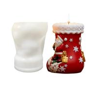 Moule en silicone pour bougie de Noël, moule à bougie 3D à libération facile - Thème chaussette du Père Noël - Pour , débutants, garçons, filles, maison, école, studio