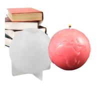 Moule en silicone pour bougie de terre 3D - Moule rond en forme de globe terrestre - Moule en silicone multifonction pour fondant, bougies d'aromathérapie, ornements en résine, gâteaux, savon, art et