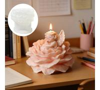Moule en silicone pour bougie parfumée Bébé Ange sur Nénuphar, DIY Bébé Ange Endormi et Trône de Lotus, convient pour la résine, le plâtre, l'argile, le béton, le ciment, moule en silicone pour l'arti