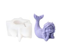 Moule en Silicone pour bougie princesse sirène, fait à la main, plâtre océan 3D, en résine époxy, moules en gypse, décoration de bureau, moules en Silicone pour la cuisson
