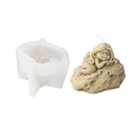 Moule en Silicone pour bougie princesse sirène, fait à la main, plâtre océan 3D, en résine époxy, moules en gypse, décoration de bureau, moules en Silicone pour la cuisson