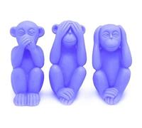 Moule en silicone pour bougies avec 3 singes sages, anti-adhésif et flexible, idéal pour créer des bougies faites maison, modèle 1, 2 et 3 séparément, 5,5 x 11 cm