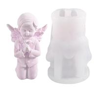 Moule en silicone pour bougies en forme d'ange avec prière, ange en silicone, pour faire des bougies, ange garçon fille qui prie, moule décoratif en résine époxy fondant pour