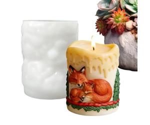 Moule en silicone pour bougies, outil pour projets artistiques décoratifs | Moule en silicone pour bougie cylindrique avec animaux pour débutants, experts, projets scolaires, études, rencontre C
