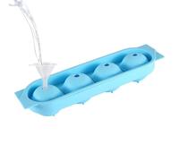 Moule en silicone pour boules de glace - Silicone 24,5 x 5,5 cm | Moule à glace rond à 4 cavités avec couvercle entonnoir facile à démouler, refroidissement du whisky, préparation de cocktails