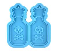 Moule en silicone pour bouteille de vin, pendentif en forme de crâne en résine pour boucles d'oreilles, bijoux d'Halloween, cadeaux, boucles d'oreilles d'Halloween, silicone pour résine époxy