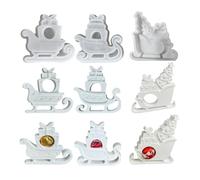 Moule en silicone pour cadeau de Noël - Moules en silicone - Moule de Noël - Luge - Chocolat - Boîte cadeau - Moules 3D en silicone - Moules en plâtre pour moulage DIY - Moule pour résine époxy (ABC)