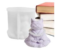 Moule en silicone pour chat, moule à bougie pour chat | Moules à savon de style bouddha, moules à bougie pour chat, forme de chat, moules pour bougie d'animaux pour le Nouvel An chinois, San V