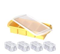 Moule En Silicone Pour Congélateur - Moules Résistants à 4 Cavités avec Couvercle, Démoulage Facile Même par Temps Chaud | Ustensile de Cuisine Idéal Pour Soupe, Sauce, Camping, Restaurant, Maison