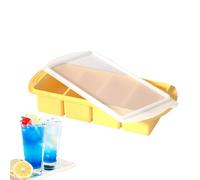 Moule en silicone pour congélateur - plateau pour cubes de soupe avec couvercle - récipient réutilisable 4 cavités se forme facile pour la cuisine, le stockage du bouillon de préparation des repas