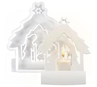 Moule en silicone pour crèche de Noël - Moule en silicone 3D - Moule de Noël - Moule de Noël pour bricolage, artisanat, décoration de la maison (A)