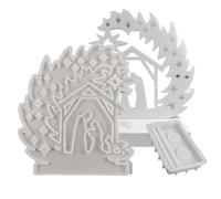 Moule en silicone pour crèche de Noël - Moule en silicone pour décoration d'intérieur | Sainte famille catholique, crèche décorative pour moulage de résine