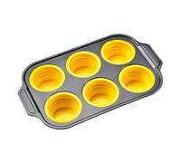 Moule en silicone pour cupcakes 6 cavités Moule à muffins réutilisable | Moules en silicone pour desserts, muffins, pain, œufs, chocolat, four, air fryer, maison