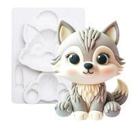 Moule en silicone pour décoration de gâteau en forme de loup 8,9 cm de haut
