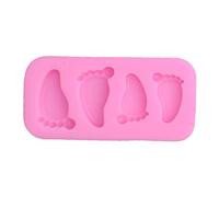 Moule en silicone pour décoration de gâteau en forme d'empreinte de pied de bébé - Pour fête prénatale, fête d'anniversaire