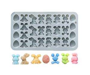 Moule en silicone pour décoration de Pâques - Forme de lapin et d'œuf compatible avec les gâteaux au chocolat, peut être utilisé pour faire des biscuits et de la gelée | Idéal pour décorer la maison,