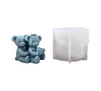 Moule en silicone pour décoration en forme d'ours amoureux - Résine époxy - Fabrication de savon - Argile - Décoration d'intérieur