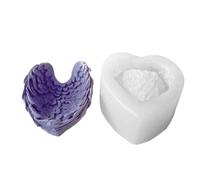 Moule en silicone pour décorations en forme de cœur, ailes d'ange, décorations artisanales, accessoires décoratifs en résine, moule pour gâteau, argile, résine époxy