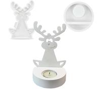 Moule en Silicone pour Élan WISIRENT, Moule à Bougie en Forme d'Élan de Noël Moule en Silicone avec Socle, Moule à Savon de Cerf de Noël Moule de Noël pour l'Artisanat, Ensemble Diy de Bougeoirs