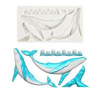Moule en silicone pour fabrication de savon - Outil de décoration de gâteau - Moule exquis en forme de baleine - Moule en résine