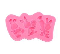 Moule en Silicone pour Fondant de Pâques, Moule 3D Lapin, Moule à Biscuits et Cupcakes, Motif Lapin Mignon - Résistant Haute Température, Multi - Usages pour Pâtisserie et Décora