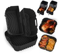 Moule en Silicone pour Friteuse à Air Chaud, Accessoire Airfryer 3 Pièces, Support en Silicone Réutilisable 22 x 23 cm, pour COSORI Turboblaze 6L/5,5L/6,2L/6,4L, PHILIPS NA230/00 6,2L, NINJA AF180EU
