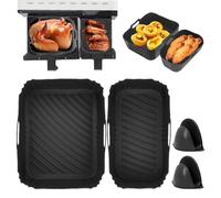 Moule en silicone pour friteuse à air chaud - Accessoire en silicone pour friteuse à air chaud Tefal Easy Fly 5,2/3,1 L Lakeland 5 L/3 l Cecotec Cecofry 9L 5,5/3,5 l avec gants en silicone