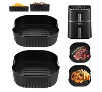 Moule en silicone pour friteuse à air chaud, accessoire exclusif pour Cosori Turbo Tower, Cosori Turbo Tower Pro & Smart 10,8 l, double pile Airfryer, insert en silicone réutilisable (6,5 l et 4,3 l)