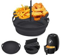 Moule en silicone pour friteuse à air chaud, pour Ninj Airfryer Max AF160EU 5,2 l, rond, en silicone, accessoire pour Friteuse à air chaud Cosori, 4,7-5,5 l, friteuse à air chaud, avec cloisons de