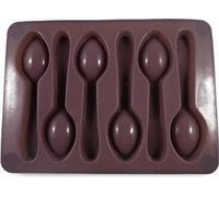 Moule en silicone pour glace/chocolat, en forme de cuillère, gris-brun