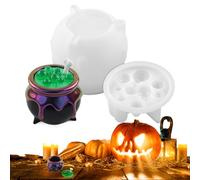 Moule en silicone pour Halloween - Chaudron de sorcière d'Halloween - Moule réutilisable - Outil de bricolage polyvalent pour la maison, l'école, les cours, studio, les fêtes