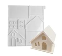 Moule en silicone pour la forme de la maison : mini de fusion architecturale, structure élastique souple, outil de détail à libération facile, accessoire longue durée | art décoratif du sucre ,