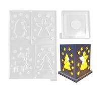 Moule en silicone pour lanterne de Noël pour moulage de résine époxy | Moule polyvalent pour la décoration de la maison, les projets d'artisanat de vacances et le moulage de plâtre | Parfait pour les